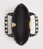 Valentino Garavani mini leather Rockstud bag leopard print, imported from the UK