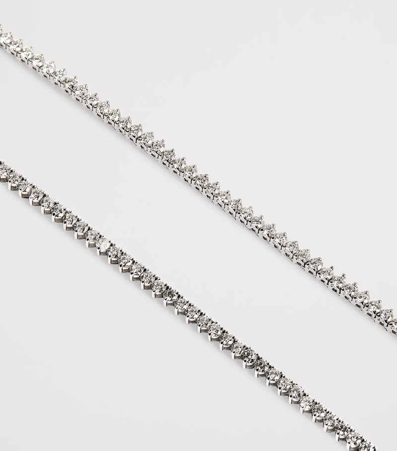 Harrods white gold diamond graduated tennis necklace 7.50ct, UK version