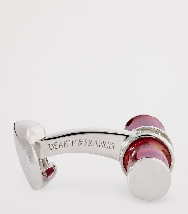 Deakin & Francis sterling silver spinel cufflinks 2.4cm - British product