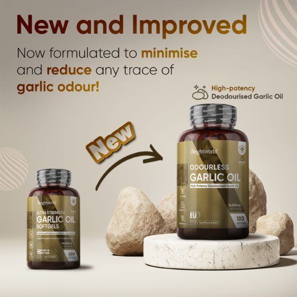 WeightWorld garlic capsules 15000mg 180 softgels, imported from the UK