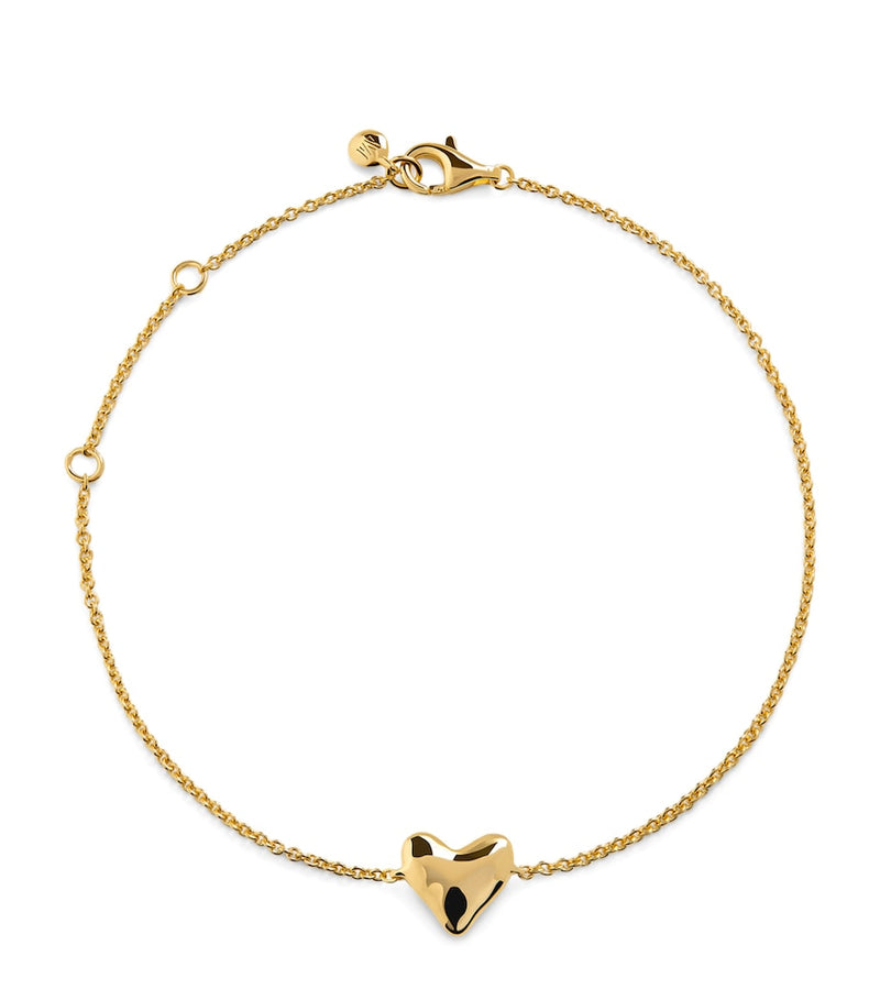 Monica Vinader gold vermeil heart chain bracelet (British brand)