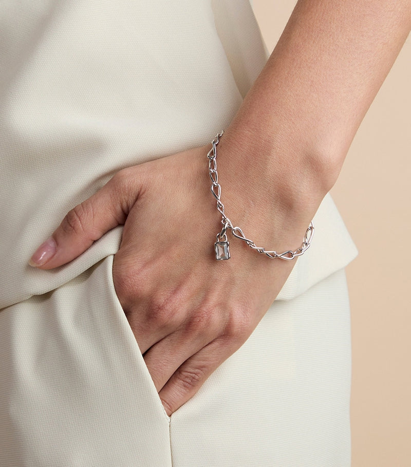 Astrid & Miyu April birthstone charm rhodium-plated sterling silver, UK version
