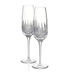 Waterford set of 2 diamond engraved champagne flutes 315ml (British brand)