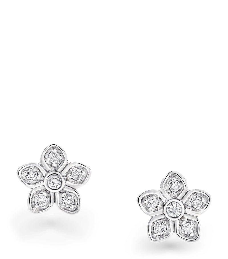 Graff white gold and diamond wild flower stud earrings, UK version