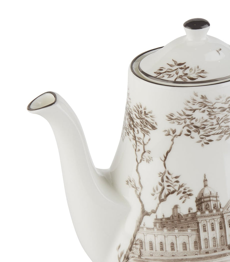 Wedgwood Parklands coffee pot with peonies and buildings print 18cm (British brand)