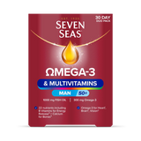 Holland & Barrett Seven Seas Omega-3 & Multivitamins Man 50+ Multivitamin and Omega-3 Supplement 30 Tablets & 30 Capsules- Buy online at McGrocer