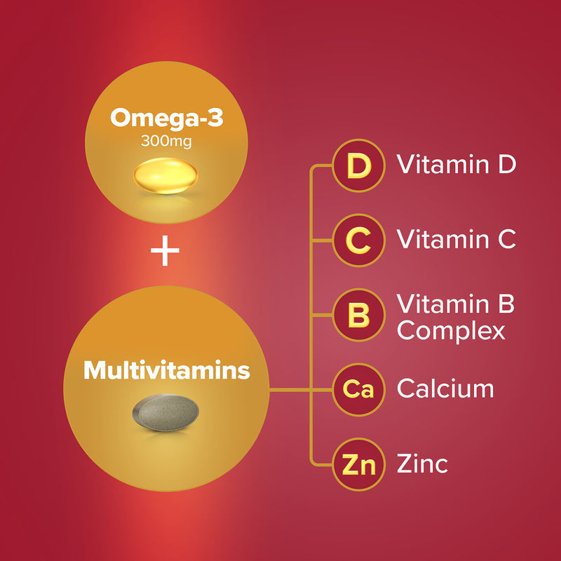 Seven Seas Omega-3 multivitamin men 50+ 30 tablets & 30 capsules, imported from the UK