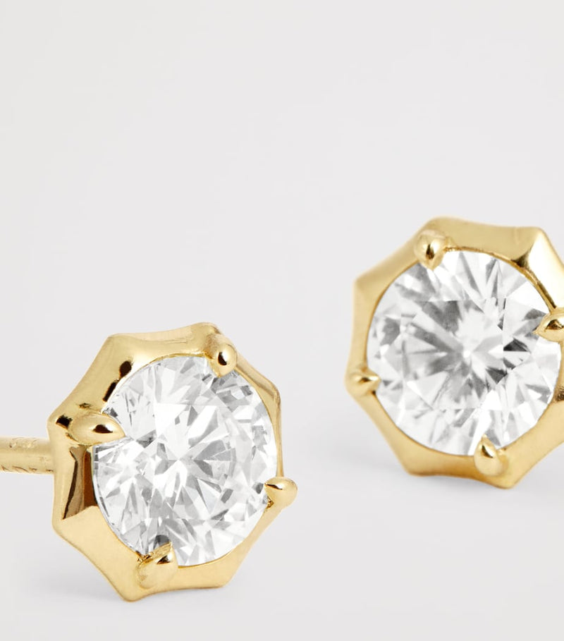 Jade Trau Sophisticate diamond stud earrings, imported from the UK