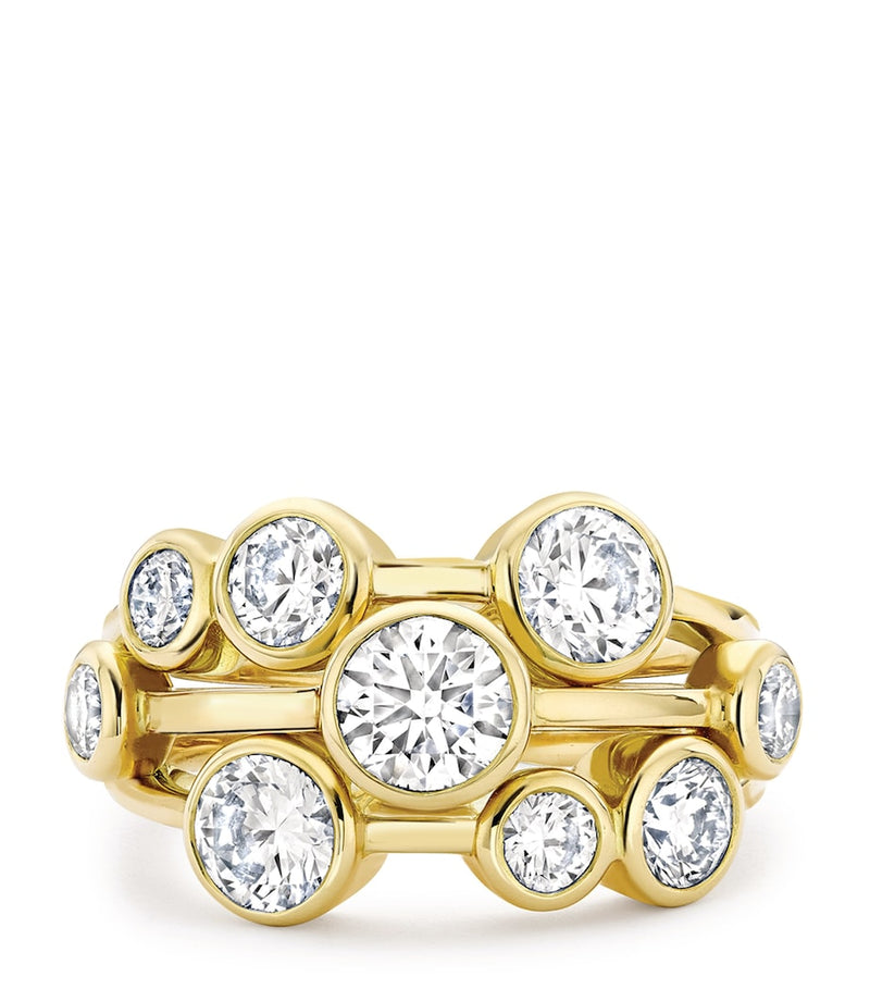 Boodles Raindance cluster ring in 18kt yellow gold (British brand)
