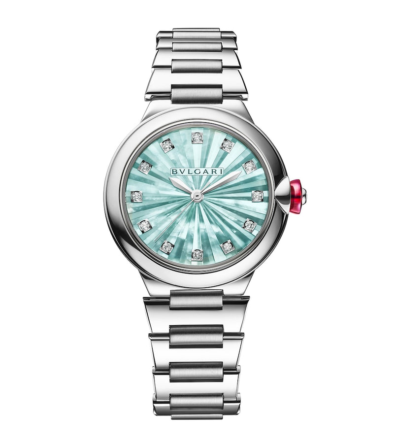 Bvlgari Lvcea watch 33mm stainless steel mother-of-pearl dial, UK version