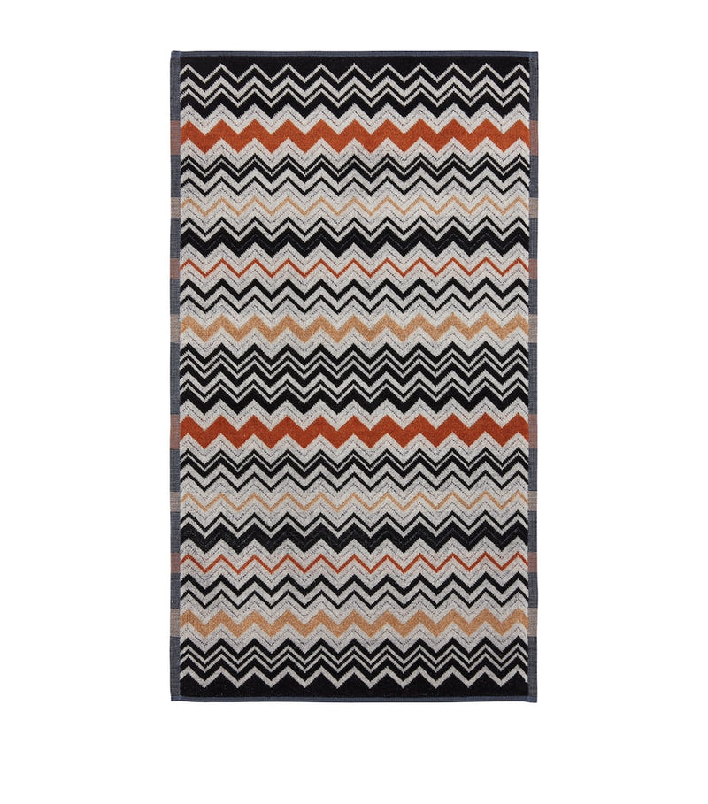 Missoni Home cotton guest towel with zigzag pattern, 40cm x 70cm, imported from the UK