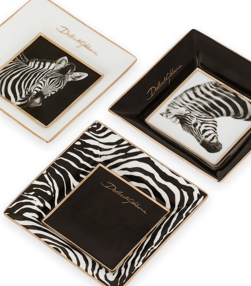 Dolce&Gabbana Casa zebra decorative square plates 10cm - British product