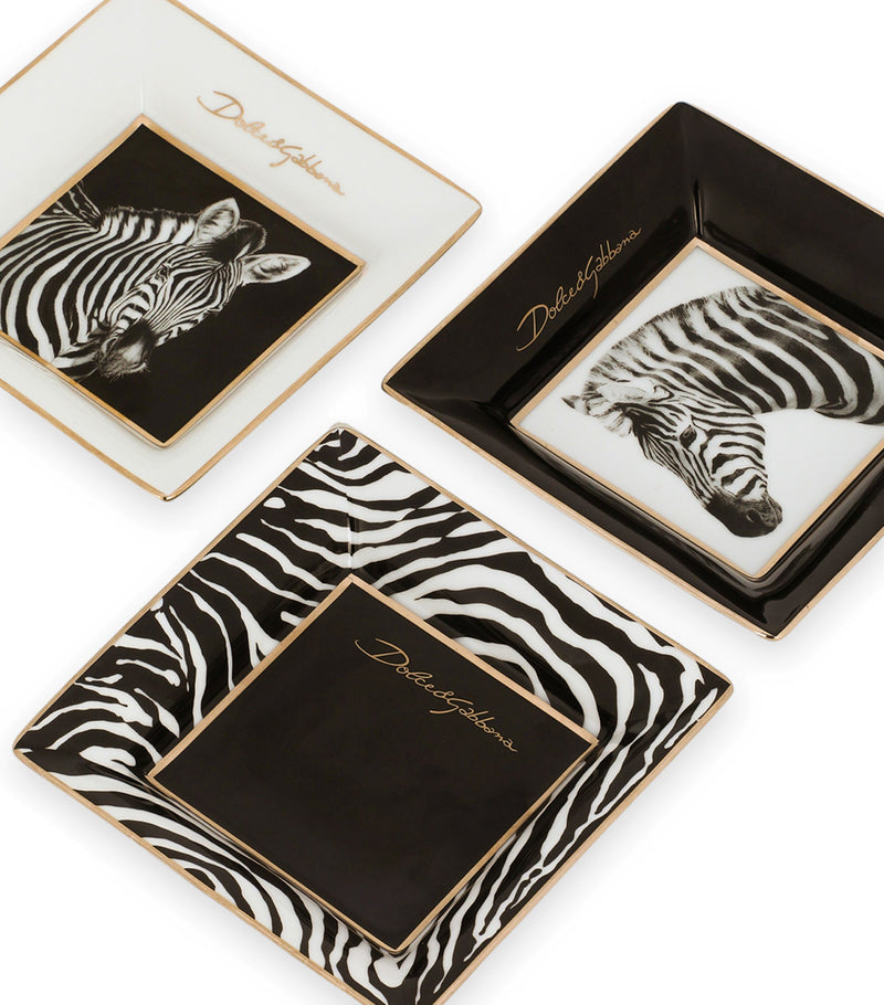 Dolce&Gabbana Casa zebra decorative square plates 10cm - British product
