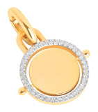 Astrid & Miyu gold-plated pave spinning coin charm (British brand)