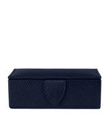 Harrods Smythson Leather Panama Cufflink Box- Buy online at McGrocer