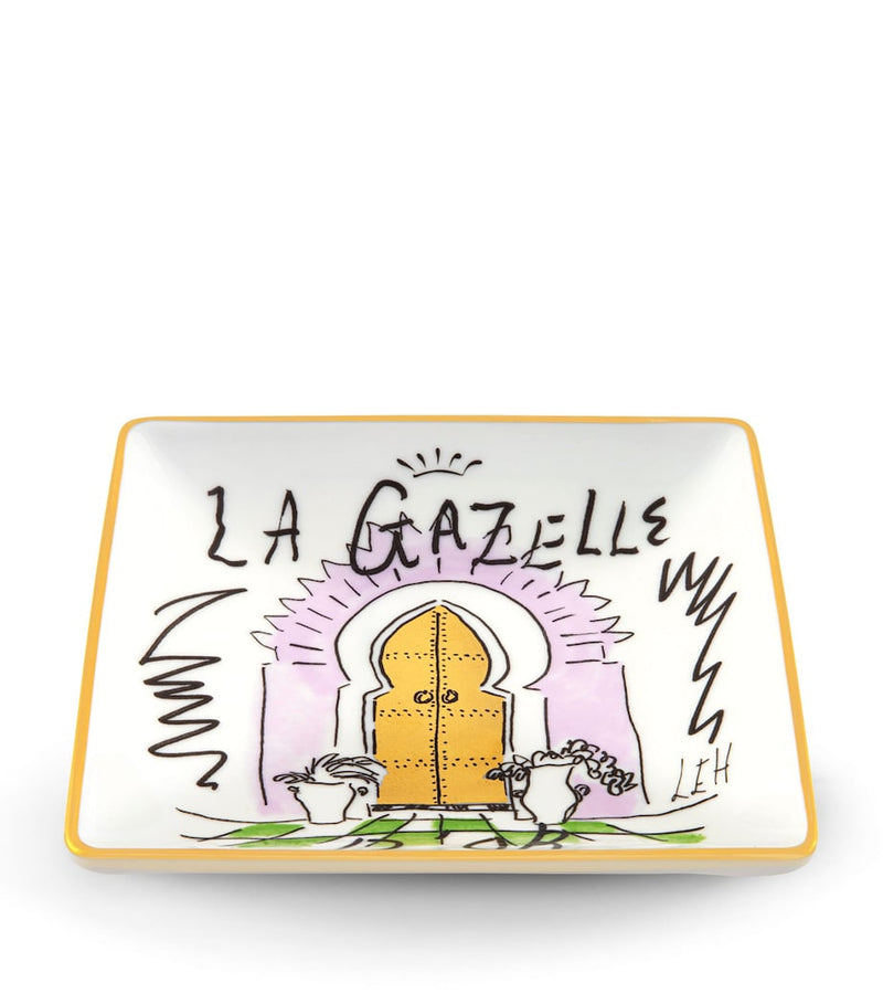 GINORI 1735 La Gazelle D'Or decorative tray 13.5cm, imported from the UK