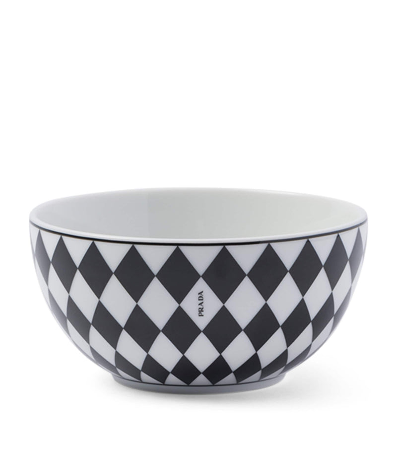 Prada porcelain chequerboard rice bowls 12cm, imported from the UK