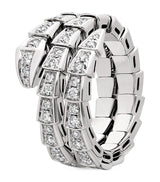 Harrods Bvlgari White Gold and Diamond Serpenti Viper Ring- Buy online at McGrocer