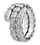 Bvlgari Serpenti Viper ring in white gold and diamonds, UK version
