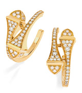 Harrods MARLI New York Cleo Yellow Gold and Diamond Open Hoop Earrings- Buy online at McGrocer