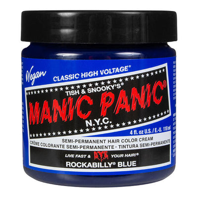 Superdrug Manic Panic High Voltage Rockabilly Blue Semi Permanent Hair Colour 118ml- Buy online at McGrocer