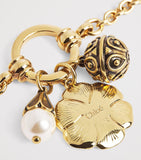 Chloé Victorian charm necklace with clover and pearl bead - British product