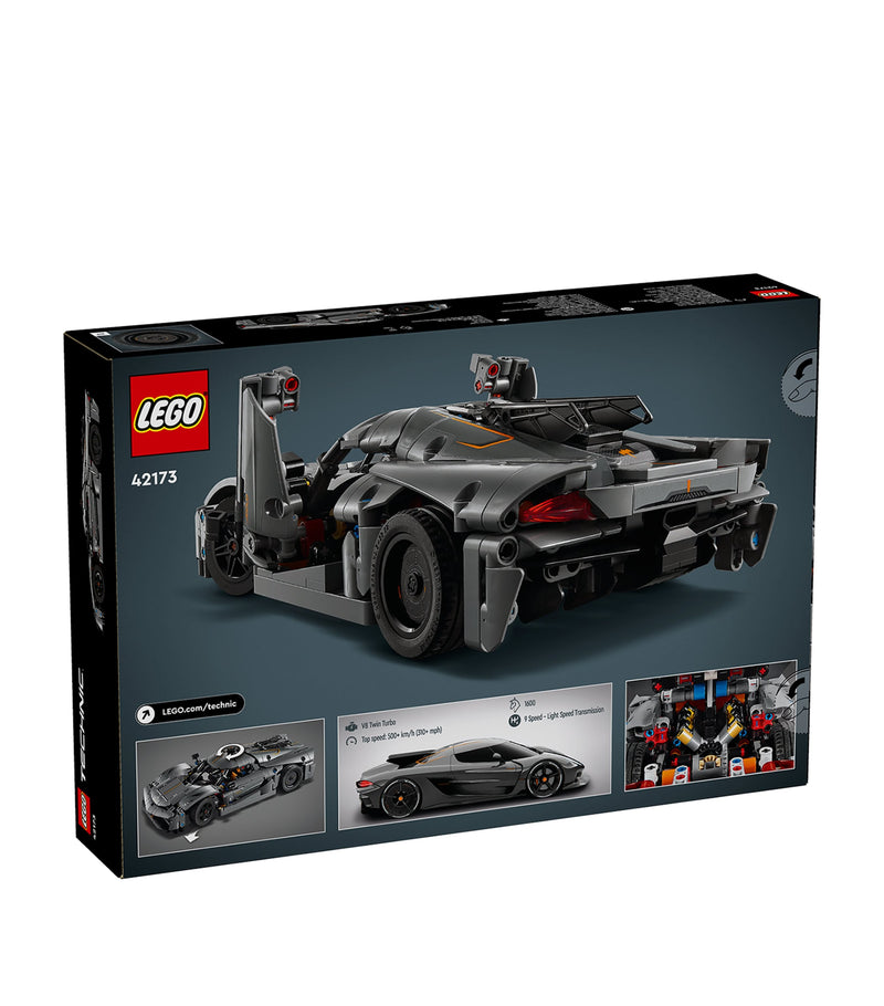 LEGO Technic Koenigsegg Jesko Absolut grey hypercar model, UK version