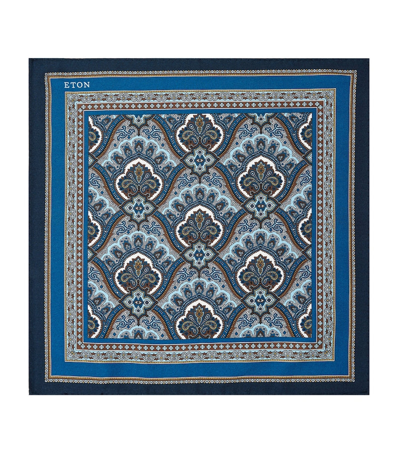 Eton silk paisley pocket square (British brand)