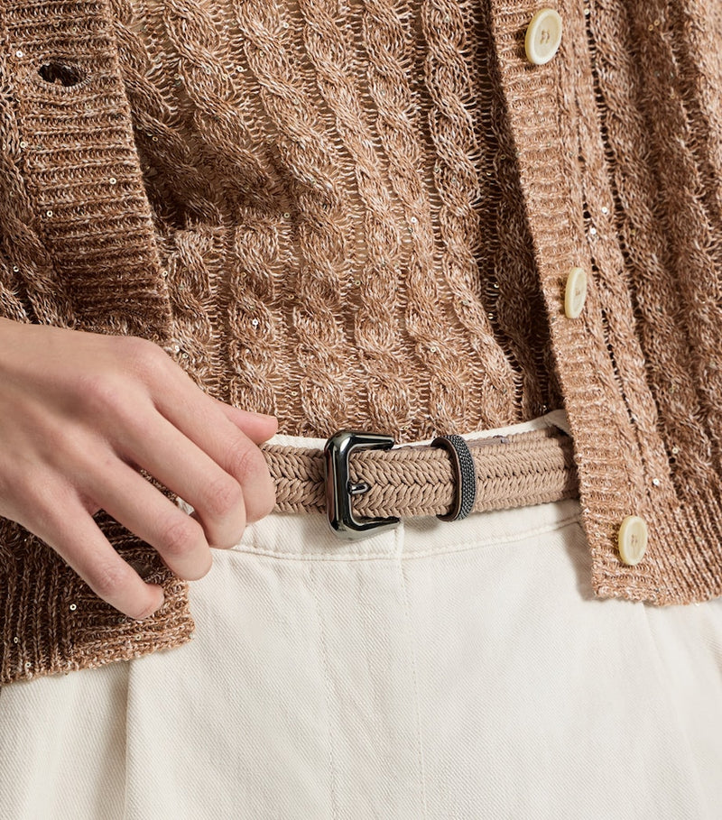Brunello Cucinelli stretch-cotton braided belt - British product