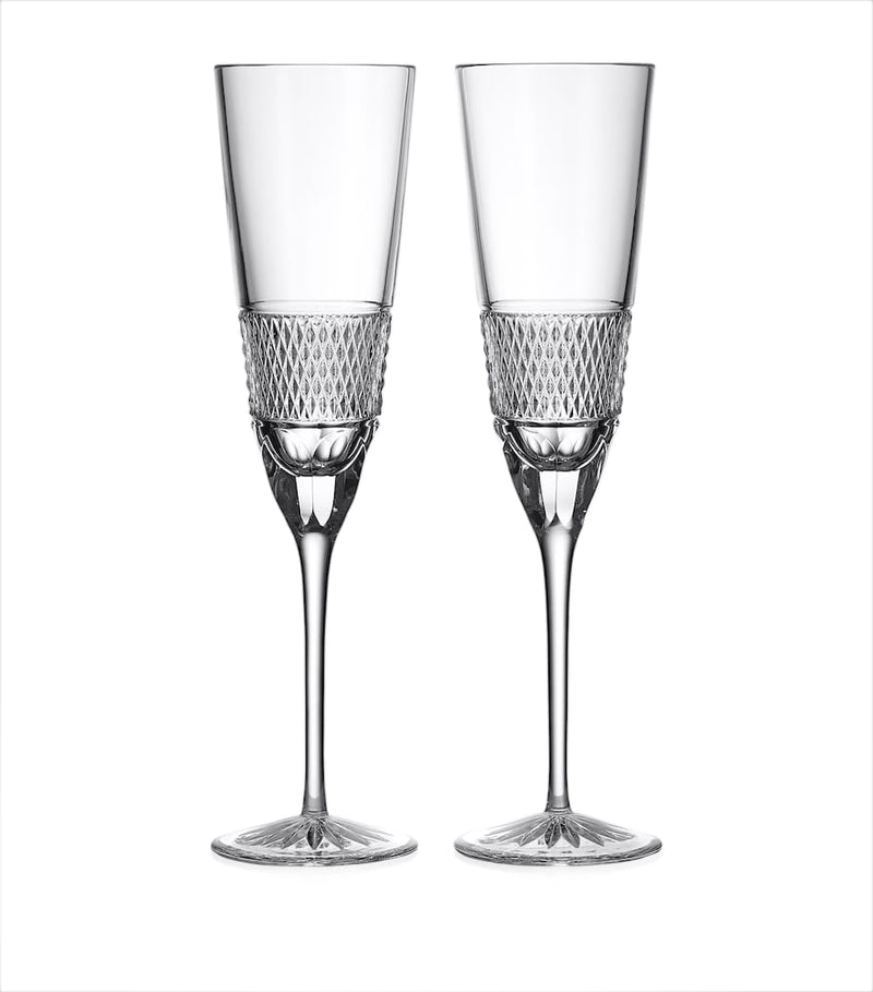 Waterford Crystal Copper Coast Flute Glasses Set of 2 (British brand)