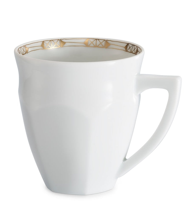 Baccarat porcelain mug with gold-tone gilded edges 340ml - British product