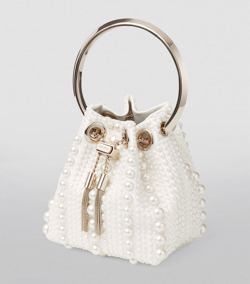 Jimmy Choo Micro Bon Bon bag satin pearls (British brand)