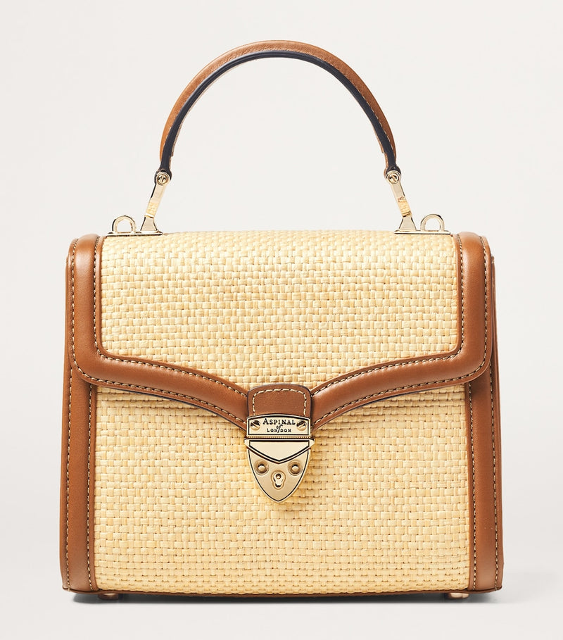 Aspinal of London raffia Mayfair midi bag (British brand)