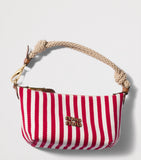 Miu Miu red and white cotton stripe pouch bag 18.5cm (British brand)