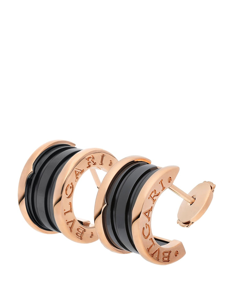 Bvlgari B.zero1 earrings rose gold and ceramic, UK version