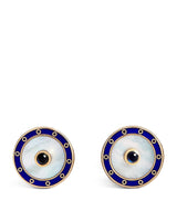 Harrods Deakin & Francis Yellow Gold and Sapphire Chain-Link Cufflinks- Buy online at McGrocer