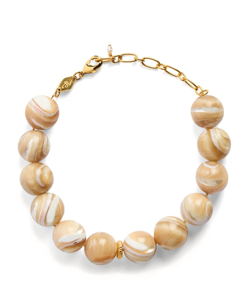 Anni Lu gold-plated beaded Jetset bracelet, UK version