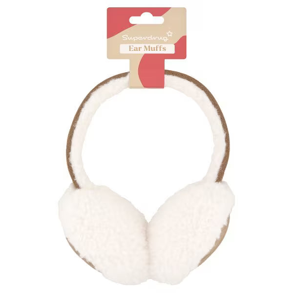Superdrug fuzzy teddy ear muffs warm (British brand)