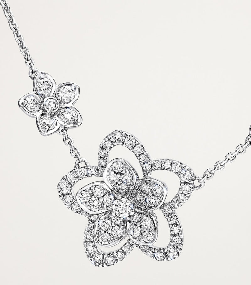 Graff Wild Flower necklace white gold diamond 45cm, imported from the UK