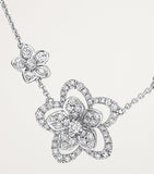 Graff Wild Flower necklace white gold diamond 45cm, imported from the UK
