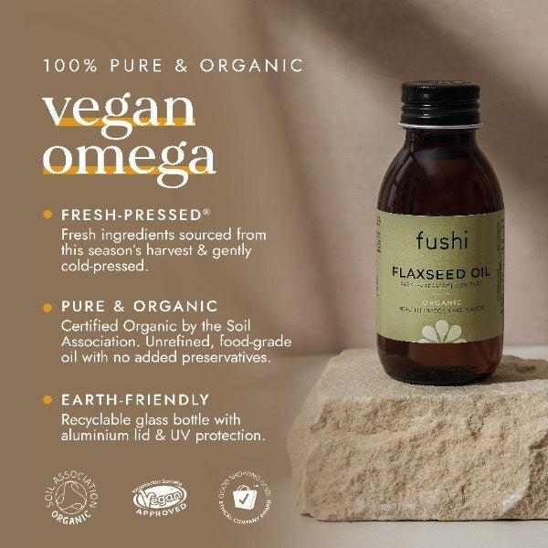 Fushi organic flaxseed oil supplement 250ml, imported from the UK