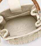 Ralph Lauren small leather bucket bag with burl-wood handle (British brand)
