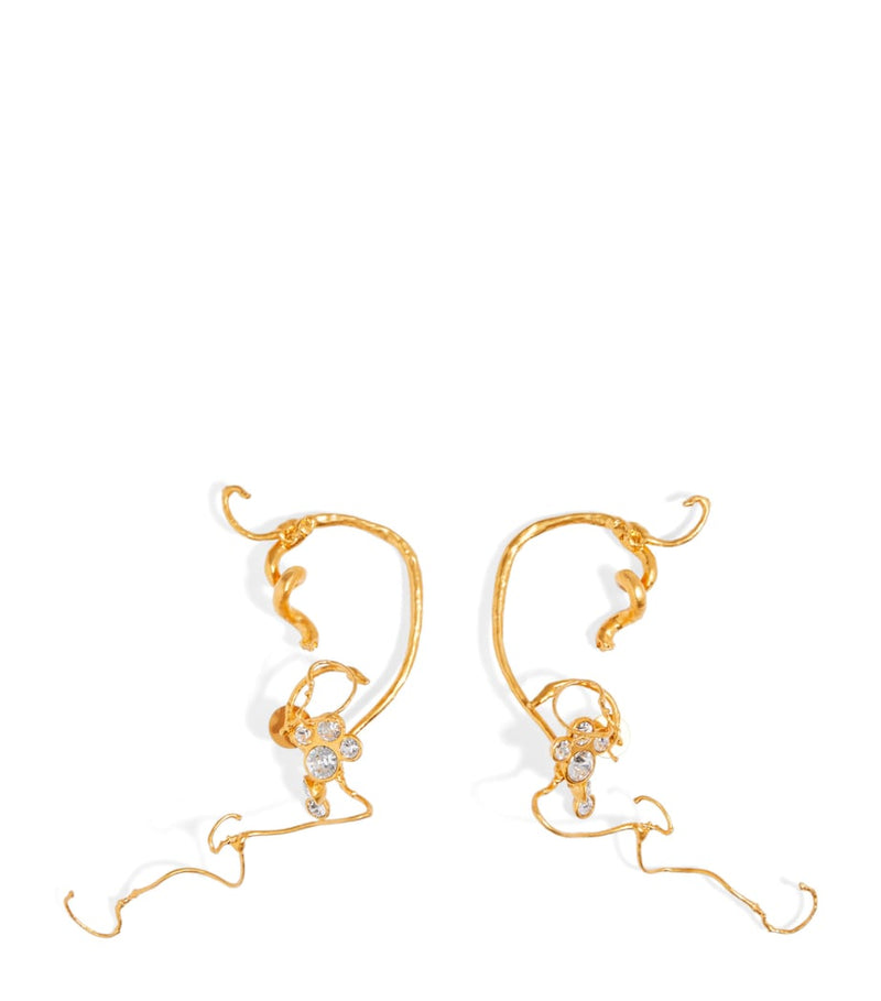 Schiaparelli rhinestone embellished vine earrings, UK version