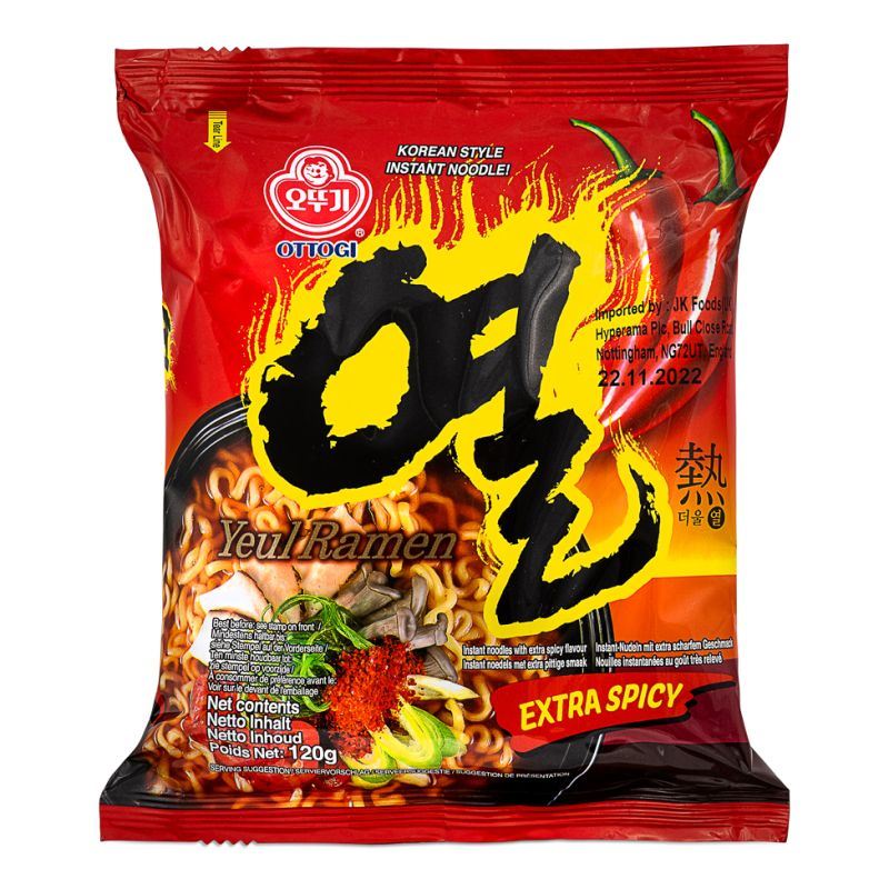 Ottogi Yeul Ramen extra spicy instant noodles, imported from the UK