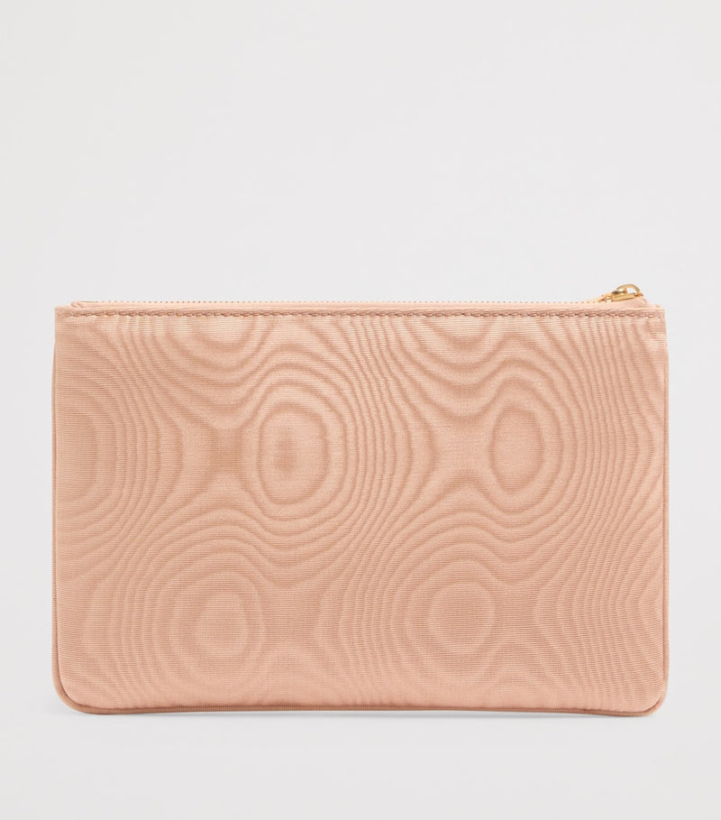 Valentino Garavani small moiré pouch with crystal VLogo, imported from the UK