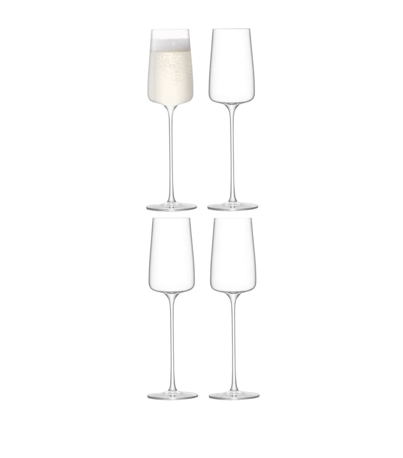 LSA International Metropolitan champagne flutes set of 4 230ml, UK version