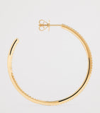 SHAY yellow gold pavé diamond hoop earrings 7cm - British product