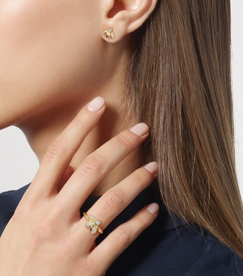 Chaumet yellow gold diamond bee earring (British brand)