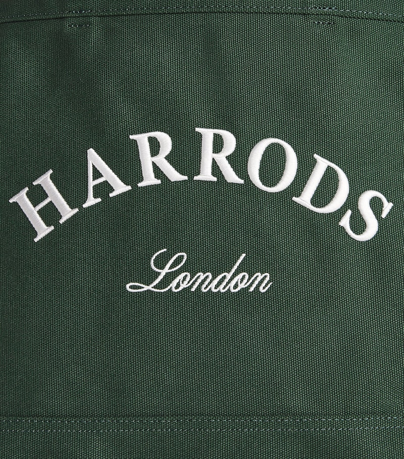 Harrods medium cotton embroidered logo tote bag, UK version