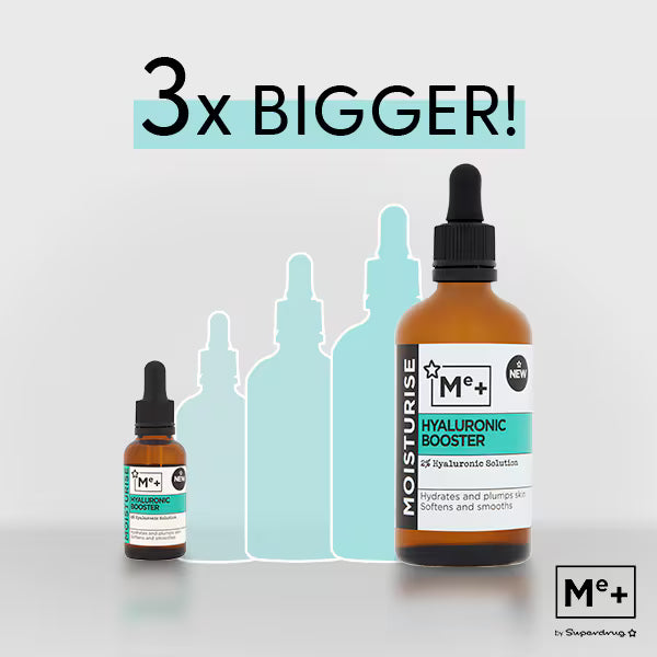 Me + Hyaluronic Acid Booster Face Serum 100ml, imported from the UK
